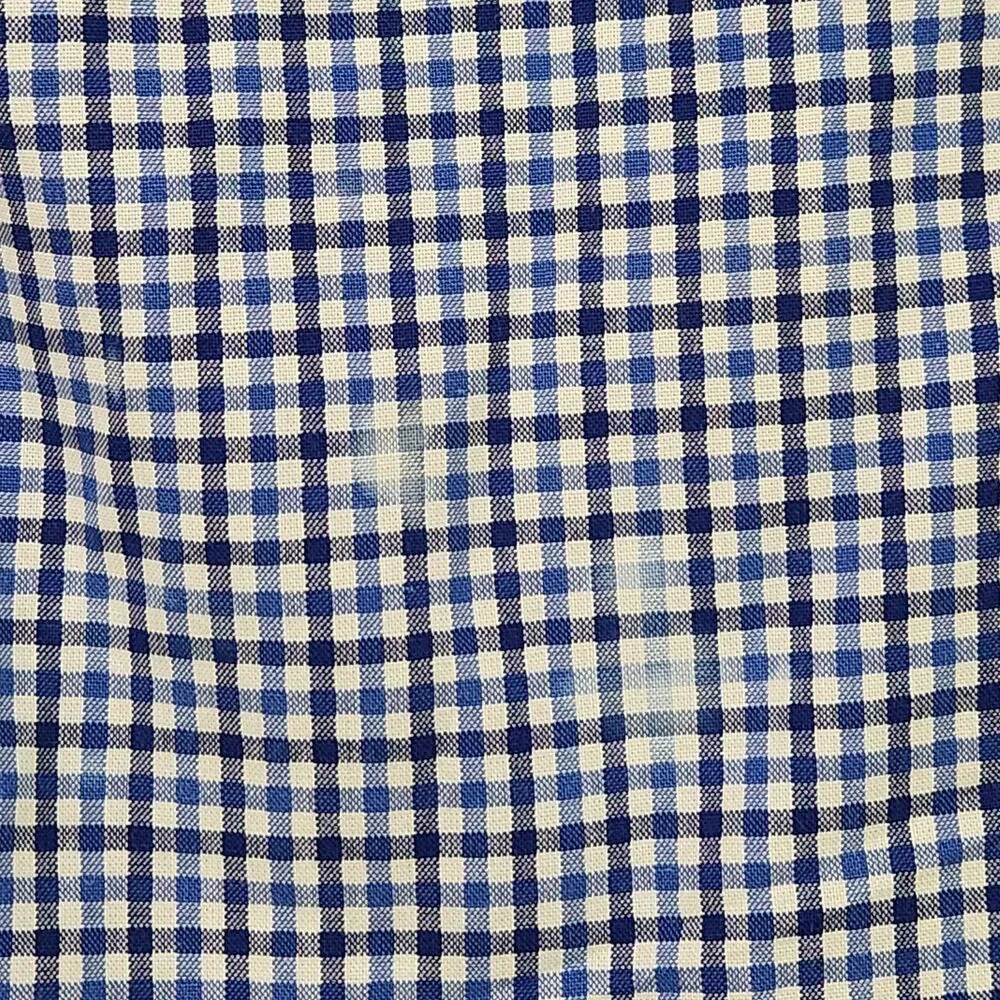 Lauren Ralph Lauren Button Down Dress Shirt Men's 15 32/33 Blue Gingham Non-Iron